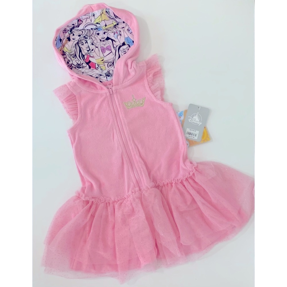 Disney Princess Girl's Pink Hooded Cover-Up Dress 2T NWT - Picture 2 of 6